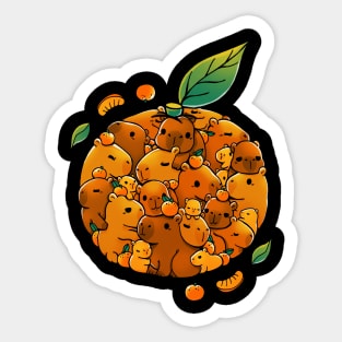 Mandarin Capibara Sticker